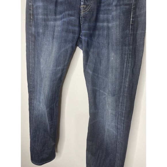 7 For All Mankind Mens Standard Straight Leg Button Fly Jeans Size 32 x 28 Dark - Picture 4 of 9
